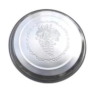 Plateau rond en métal de grande capacité, assiette à dîner ronde à soupe en acier inoxydable, pas cher, vente en gros