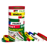 Bracelet en silicone de couleur explosive transfrontalière Bracelet de sport de soutien de compétition de football de basket-ball africain