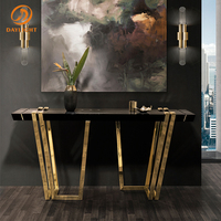 Gros élégant bois noir d'or console table designer de luxe moderne couloir meubles