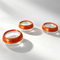 Pots cosmétiques vides Spot 50g, corps de pot transparent avec couvercle à vis électroplaqué orange, pots de rangement pour safran.