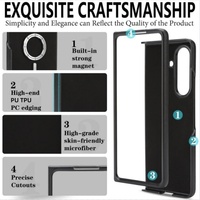 Étui de téléphone portable magnétique en cuir PU anti-chute de haute qualité pour Samsung Z Fold 3 4 5 Flip 6 7 FE Coque arrière