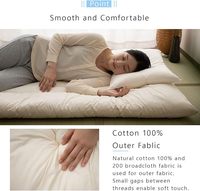 Colchón Futón Japonés Compacto y Plegable para Tatami, 95 x 195 cm (Blanco), Hecho en China, Colchón de Algodón para Suelo