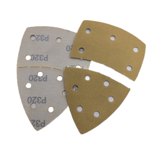 Hoja de papel de lija triangular de óxido de aluminio amarillo de 152x105 mm, antiobstrucción, para reparación de muebles de madera <span class=keywords><strong>y</strong></span> <span class=keywords><strong>pintura</strong></span> de automóviles - Product Image 3