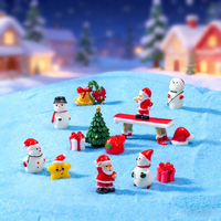 Ensemble de figurines miniatures de Noël en résine, décorations de bonhomme de neige et de Père Noël, petites décorations de scène de neige pour arbre, table, maison, cadeau de fête