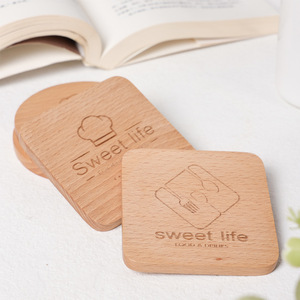 Acacia Wood <b>Coaster</b> <b>Set</b> Round Square Irregular Shape Nordic Style Heat Insulating Coffee Mat With Logo Household Cup Holder - Product Image 3