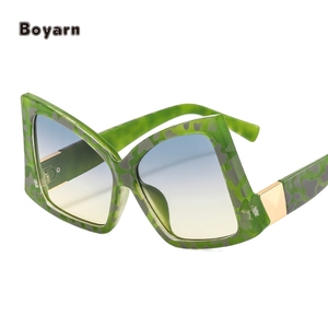 Boyarn nhà máy Mèo Mắt kính mát lớn khung bất thường bất thường Kính mát hai màu Kính mắt khung mũi Pad Kính mắt - Product Image 5