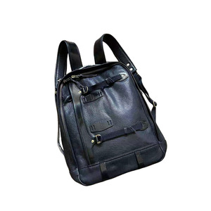 Sac à dos pour ordinateur portable en cuir Marron Café Noir Unisexe Bretelles durables Couleur unie Loisirs Voyage Hiver 2023 - Product Image 5