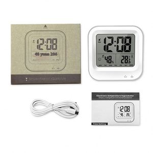 Fashion Home Electronic LCD <b>Cube</b> Alarm Clock Night <b>Light</b> Thermometer Hygrometer Calendars Backlight Rechargeable Battery Modern - Product Image 3