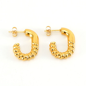 Zogxin Gold Plated Hoop Earrings Geometric Shape Unisex Everyday Wear - Product Image 5