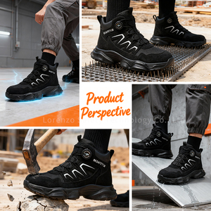 <span class=keywords><strong>Scarpe</strong></span> antinfortunistiche con punta in acciaio da uomo, stivali da lavoro anti-schiacciamento, resistenti alle perforazioni, in microfibra, calzature protettive - Product Image 4