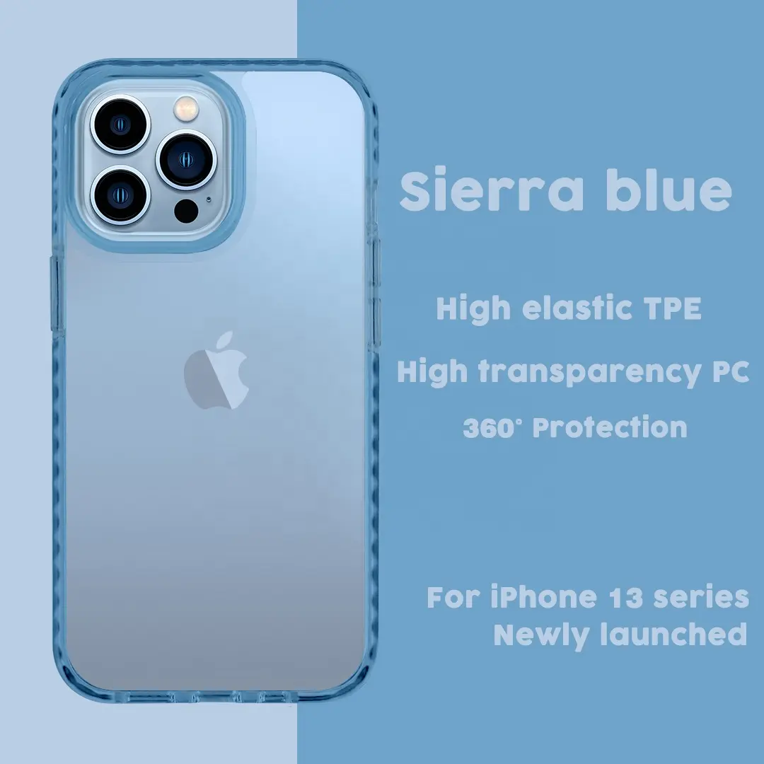 Housse de protection de téléphone bleu Sierra imprimée de haute qualité pour iPhone 13 12 11 Xr Xs TPE + TPU + PC Defender coque de téléphone pour étuis Apple