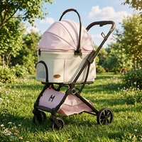 Poussette de luxe 3-en-1 pour animaux de compagnie EUR PET Factory, avec panier de transport détachable, pour chiens et chats de petite et moyenne taille jusqu'à 15 kg