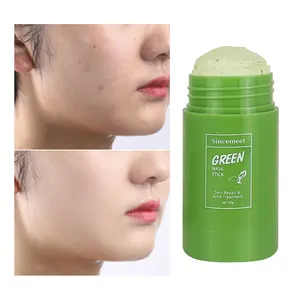 Private Label Organic Skin Care Korean Cosmetics Face Mask Stick Deep Clean Control Oil Repair Eggplant Green Tea Mask Stick