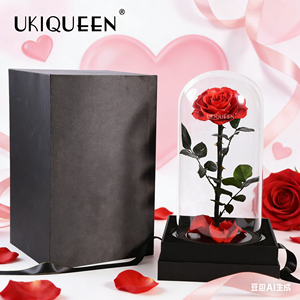 Wholesale <b>Valentine</b> Day Gifts Preserved Rose in Glass Gift <b>Box</b> Preserved Forever Roses Flowers in Glass Dome - Product Image 5