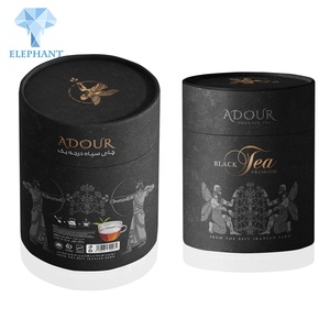 กล่องกระดาษทรงกระบอกสีดำขนาดเล็กสำหรับบรรจุชา กาแฟ หรือสินค้าอื่นๆ พร้อมรับผลิตแบบสั่งทำพิเศษและติดฉลากส่วนตัว - Product Image 2