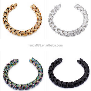 ETRO style tribal tattoo-Conjunto de <span class=keywords><strong>pulsera</strong></span> y cadena de acero inoxidable para hombre, brazalete de plata - Product Image 6