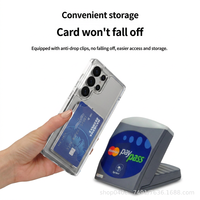 Porte-cartes magnétique transparent à emplacements pour Samsung, ne bloque pas l'appareil photo, aimant puissant, accessoires de téléphone antichoc