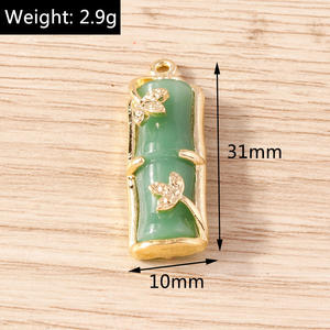 Weny, 10 piezas por paquete: Colgantes <span class=keywords><strong>de</strong></span> plantas simuladas, pendientes, pulseras, collares, llaveros, <span class=keywords><strong>jade</strong></span>, adornos - Product Image 5