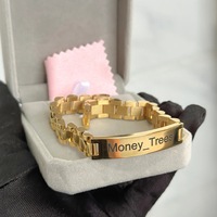 Collier Cuba personnalisé OEM avec lettres, plaqué or 18 carats, en acier inoxydable, livraison directe pour les fêtes