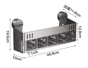 פלדת פחמן מודרנית + abs רב תכליתיים תיבול אחסון מטבח אחסון מזון תיבות 1-3l קיבולת 1-3l עיצוב מרובע הבית - Product Image 4