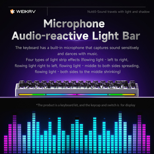 <span class=keywords><strong>Kit</strong></span> <span class=keywords><strong>Tastiera</strong></span> Meccanica da Gaming Weikav Nut65 in Alluminio con Struttura Gasket, Molla a Lamella, Piastra FR4, Tri-Modalità, Alimentazione 6000mAh - Product Image 3