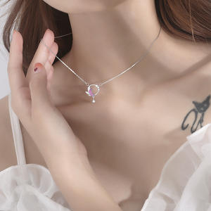 Collar de <span class=keywords><strong>Luna</strong></span> Brillante, Collar Islámico con Diseño de Camino de <span class=keywords><strong>Luna</strong></span> y Vía Láctea, Collar Minimalista Delicado con Circonitas Brillantes - Product Image 4