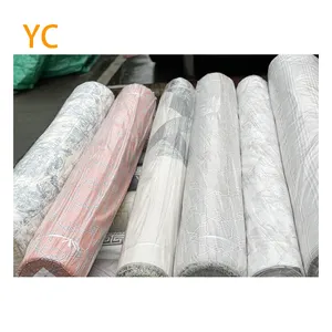 Nắng dệt đồng bằng nhuộm Kem Puff Jacquard vải không dệt rèm cửa sổ cho nhà nối màn rèm CuộN đóng gói