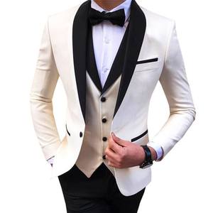 Blazer formal masculino 3 peças, estilo blazer slim fit para noivas e casamentos