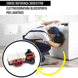 Interruptor de Bloqueo de <span class=keywords><strong>Puerta</strong></span> Eléctrico 2805311700, Repuesto Compatible con <span class=keywords><strong>Lavadora</strong></span> de Carga Frontal <span class=keywords><strong>Beko</strong></span> - Product Image 4