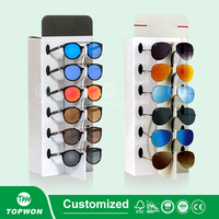 Étagère de présentation au sol en carton ondulé pour lunettes de soleil, nouveau présentoir de vente au détail pour lunettes de soleil