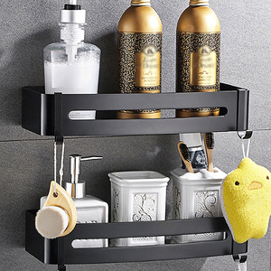 Estante Esquinero Adhesivo <span class=keywords><strong>para</strong></span> <span class=keywords><strong>Ducha</strong></span> con Ganchos, Organizador de Almacenamiento <span class=keywords><strong>para</strong></span> Baño, Inodoro y Cocina, <span class=keywords><strong>Sin</strong></span> Necesidad de Taladrar - Product Image 1