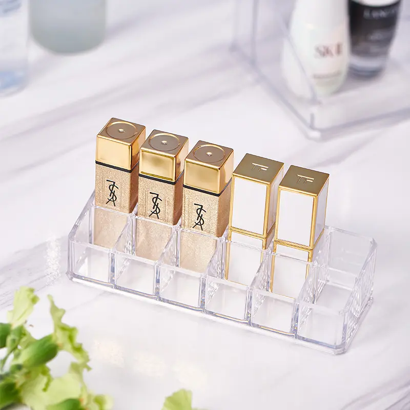 Acryl Lippenstift Display halter stehen klar transparent kosmetische Make-up Fall Rack Aufbewahrung organisator für Pinsel Flaschen