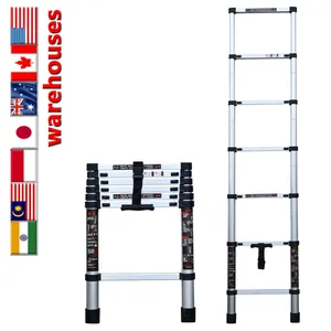 2.0m Telescópica Multi Uso Escada Dobrável Retrátil Armazém Extensão Step Loft Escada De Alumínio