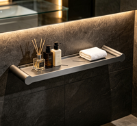 Étagère murale moderne pour salle de bain en acier inoxydable 304, finition bronze brossé, anti-rouille, support de rangement pour douche, idéal pour hôtels et appartements
