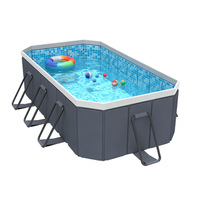 Piscine gonflable en PVC, sans installation, pliable, écologique, pour enfants, avec support en tubes d'acier, pour usage domestique et extérieur