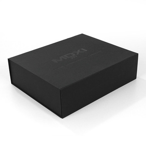 Boîte pliante de luxe noire rigide magnétique solide, boîte cadeau personnalisée en papier pour l'emballage de cadeaux, vêtements, chaussures - Product Image 2