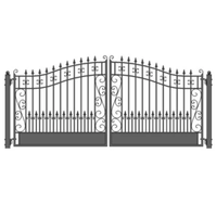 Portes d'allée à double balançoire en aluminium simples modernes en métal Princeton
