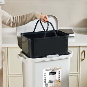 <span class=keywords><strong>Poubelle</strong></span> de cuisine en plastique grande capacité <span class=keywords><strong>pour</strong></span> <span class=keywords><strong>tri</strong></span> sélectif (humide/sec) avec couvercle à pédale <span class=keywords><strong>pour</strong></span> usage domestique – Vente en gros - Product Image 6