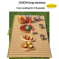 Table pliante rectangulaire d'extérieur, table à roulettes, installation pratique pour les stands, pique-nique, barbecue, camping, marché nocturne