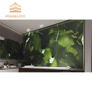 Decoração luxuosa lajes de quartzito verde abacate mármore verde para azulejos do banheiro