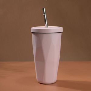 Customized Logo Saudi Arabia <b>Coffee</b> Cafe 16oz Purple Mauve Violet Lavender Pink Insulated Water <b>Bottle</b> Tumbler with Straw - Product Image 1