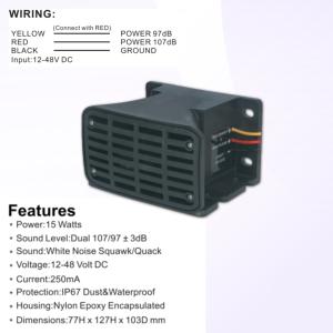 Alarma de Retroceso con Zumbador de Advertencia de 12V/24V para Camiones de Bomberos y Ambulancias - Product Image 3