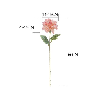 ดอก dahlias ทำจากผ้าไหมเทียมสีชมพูก้านยาวหลากสีแฟชั่นแบบทำมือ - Product Image 6