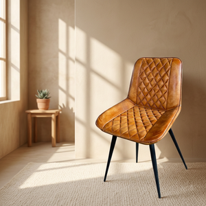 Silla Moderna de Estilo Industrial Indio, Fabricada a Mano con Hierro y Cuero Genuino de Cabra, Ecológica y Duradera, para Restaurantes y Hoteles - Product Image 6