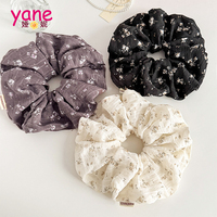 Scrunchie Rambut Wanita Motif Bunga Korea - Aksesoris Rambut Kasual untuk Wanita, Bahan Kain Bermotif Bunga, Buatan Tangan, Ukuran Besar, Grosir