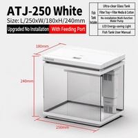 Aquarium auto-circulant ultra-transparent OEM en gros, aquarium de salon, petit aquarium de bureau en verre à faible entretien, taille S