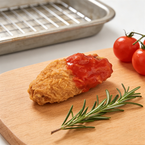 Modelo de Exhibición de Comida Rápida de Muslo y Ala de Pollo Frito con <span class=keywords><strong>Salsa</strong></span> de Tomate Ecológica, Sabor BBQ Orleans, Media <span class=keywords><strong>Película</strong></span> - Product Image 5