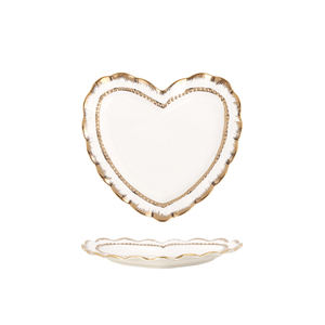 Assiette à dîner <span class=keywords><strong>de</strong></span> style européen, assiette à pois en céramique bords en or blanc, assiettes à soupe inspiration occidentale, hôtel Restaurant - Product Image 6