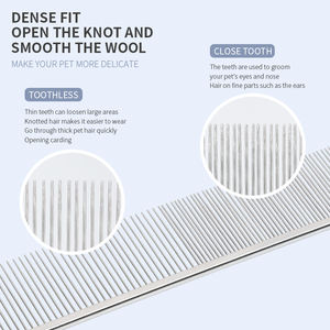 Fabrik Großhandel Custom Logo Golden Edelstahl Cat Pin Haarkamm Metall Hund Haustier Pflege Flohkamm - Product Image 3