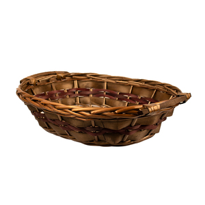 Cestino portaoggetti in rattan intrecciato in legno di bambù per frutta e verdura in vimini da Picnic all'ingrosso